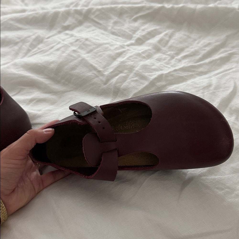 Birkenstock Women's Burgundy Mary Jane Clogs - Picture 2 of 4